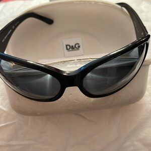 EUC Dolce and Gabbana black sunglasses and case. Style 3003